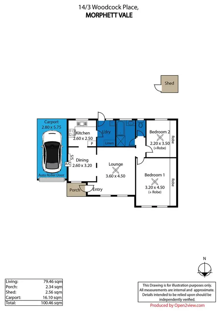 Floorplan of Homely unit listing, 14/3 Woodcock Place, Morphett Vale SA 5162