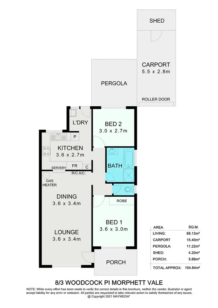 Floorplan of Homely unit listing, Unit 8, 3 Woodcock Place, Morphett Vale SA 5162