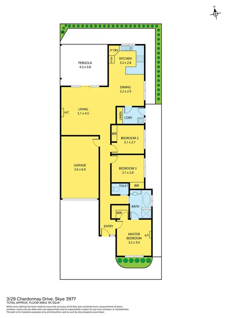 Floorplan of Homely unit listing, 3/29 Chardonnay Drive, Skye VIC 3977