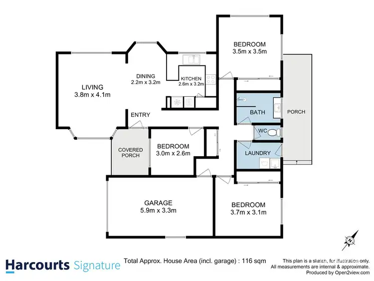 Floorplan of Homely apartment listing, Unit 3 30 Bingley Street, Howrah TAS 7018