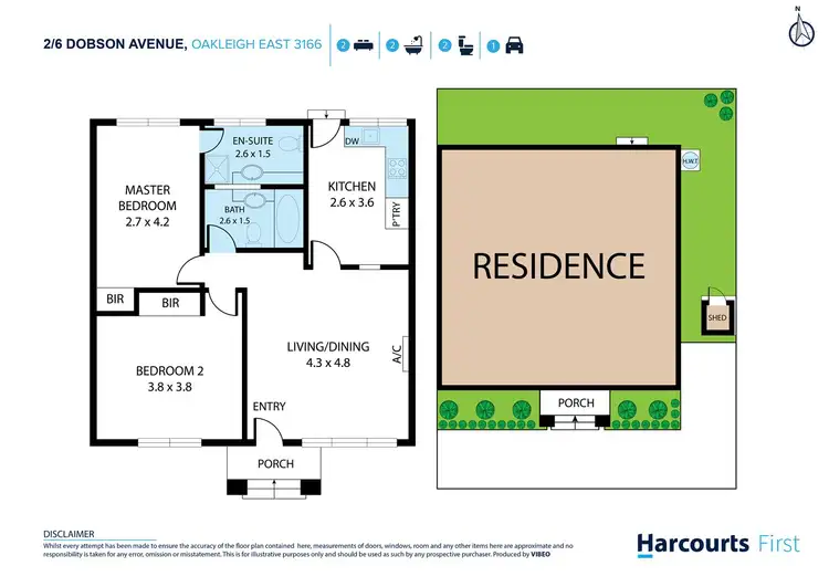 Floorplan of Homely unit listing, 2/6 Dobson Avenue, Oakleigh East VIC 3166