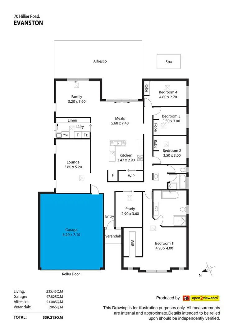 Floorplan of Homely house listing, 70 Hillier Road, Evanston SA 5116