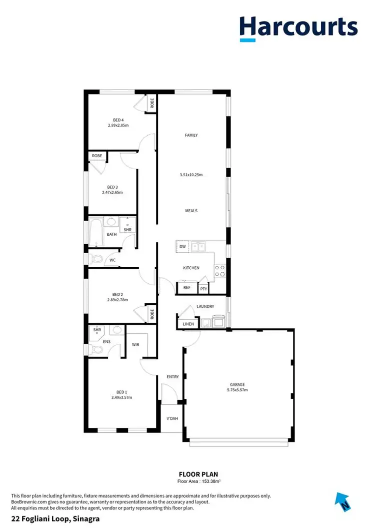Floorplan of Homely house listing, 22 Fogliani Loop, Sinagra WA 6065