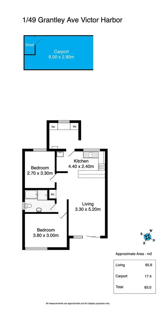 Floorplan of Homely unit listing, 1/49 Grantley Avenue, Victor Harbor SA 5211