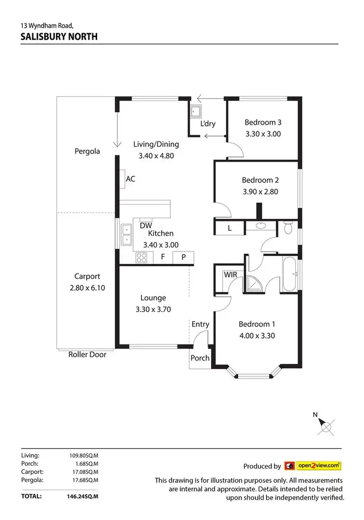 Floorplan of Homely house listing, 13 Wyndham Road, Salisbury North SA 5108