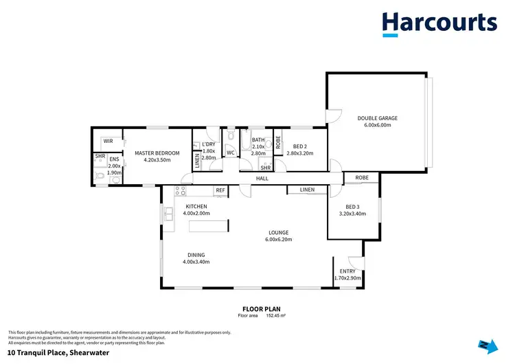 Floorplan of Homely house listing, 10 Tranquil Place, Shearwater TAS 7307