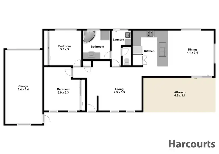 Floorplan of Homely unit listing, 2/94 Bowen Street, Warragul VIC 3820