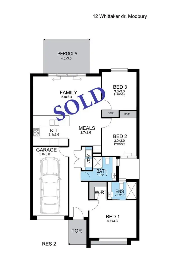 Floorplan of Homely house listing, 12A Whittaker Drive, Modbury SA 5092