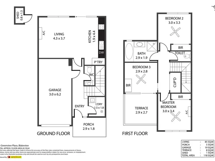 Floorplan of Homely townhouse listing, 38 Greenview Place, Blakeview SA 5114