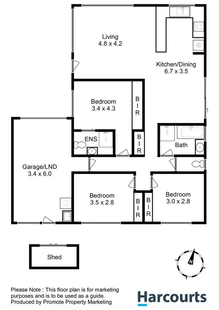 Floorplan of Homely unit listing, 2/70 Tranmere Road, Howrah TAS 7018