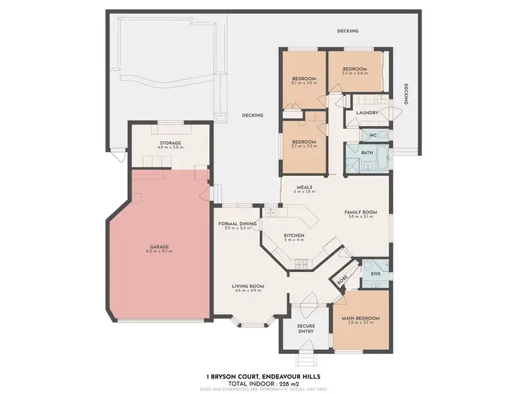 Floorplan of Homely house listing, 1 Bryson Court, Endeavour Hills VIC 3802