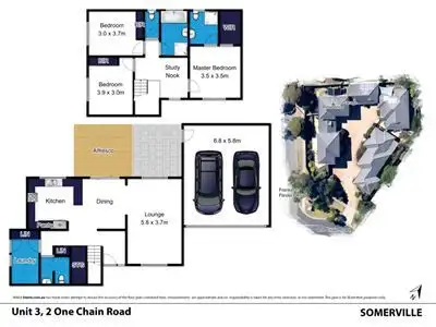 Floorplan of Homely townhouse listing, 3/2 One Chain Road, Somerville VIC 3912