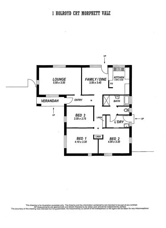 Floorplan of Homely house listing, 1 Holroyd Court, Morphett Vale SA 5162