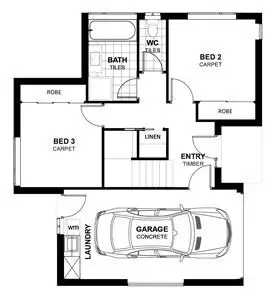 Floorplan of Homely unit listing, 1/2 Meehan Road, Rokeby TAS 7019