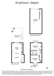 Floorplan of Homely townhouse listing, 9 Leaf Court, Clayton VIC 3168