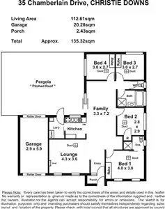 Floorplan of Homely house listing, 35 Chamberlain Drive, Christie Downs SA 5164