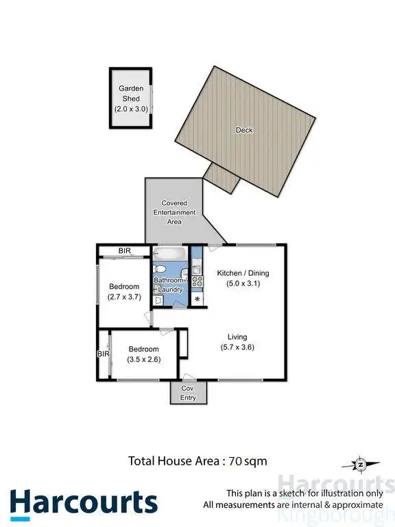 Floorplan of Homely unit listing, 1/21A Maranoa Road, Kingston TAS 7050