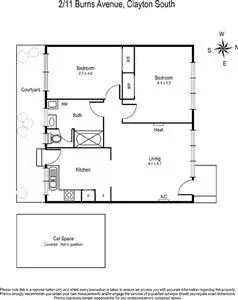 Floorplan of Homely unit listing, 2/11 Burns Avenue, Clayton South VIC 3169