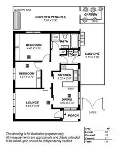 Floorplan of Homely semi-detached listing, 2/74 Toledo Avenue, West Beach SA 5024