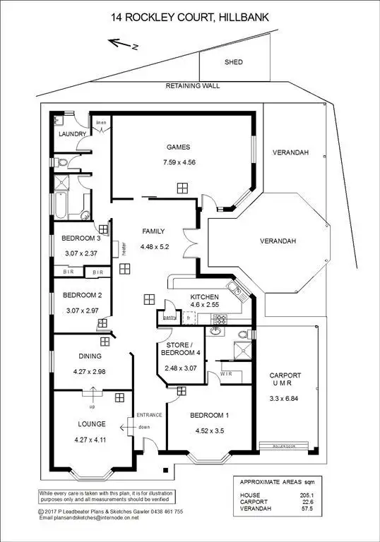 Floorplan of Homely house listing, 14 Rockley Court, Hillbank SA 5112