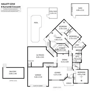 Floorplan of Homely house listing, 8 Kurrambi Crescent, Hallett Cove SA 5158