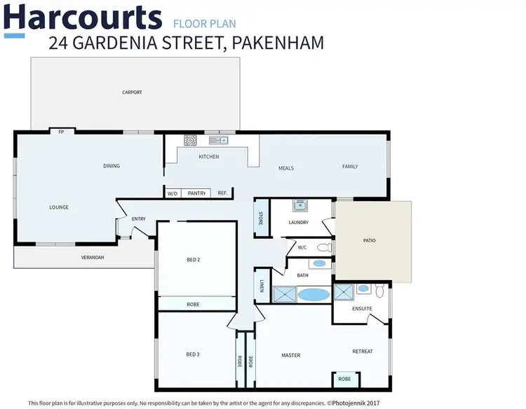 Floorplan of Homely house listing, 24 Gardenia Street, Pakenham VIC 3810