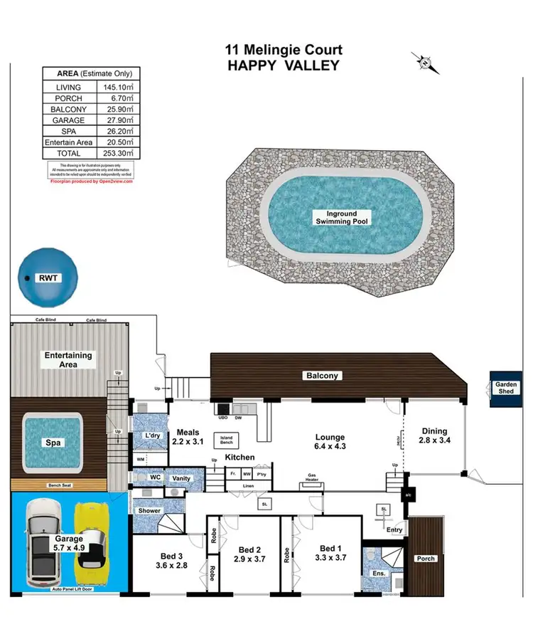 Floorplan of Homely house listing, 11 Melingie Ct, Happy Valley SA 5159