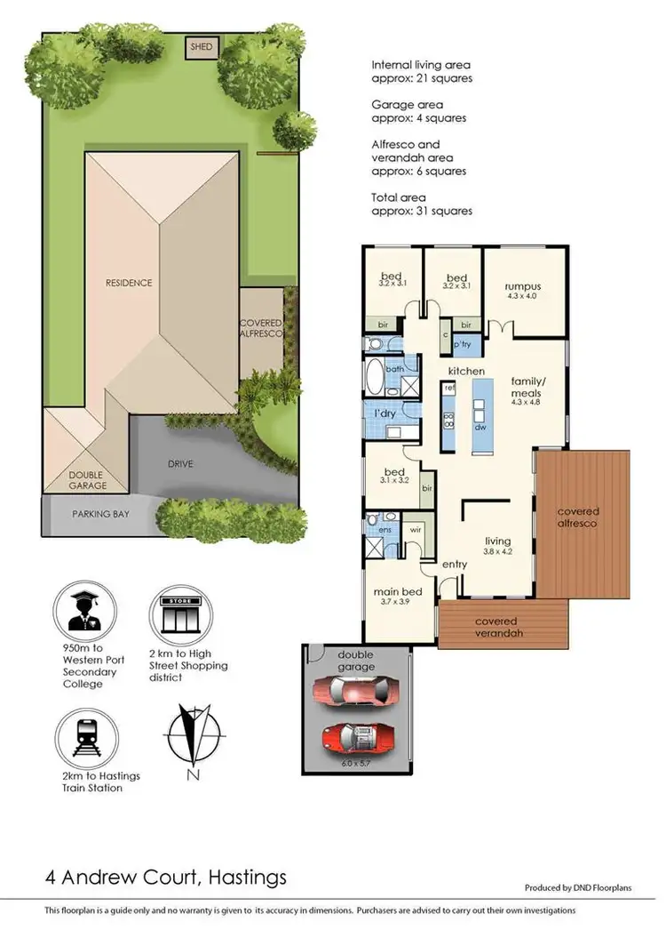Floorplan of Homely house listing, 4 Andrew Court, Hastings VIC 3915
