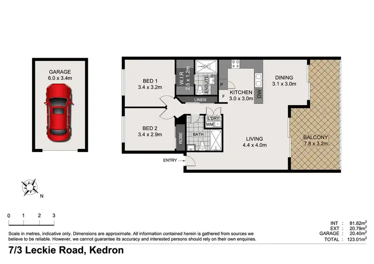 Floorplan of Homely unit listing, 7/3 Leckie Road, Kedron QLD 4031
