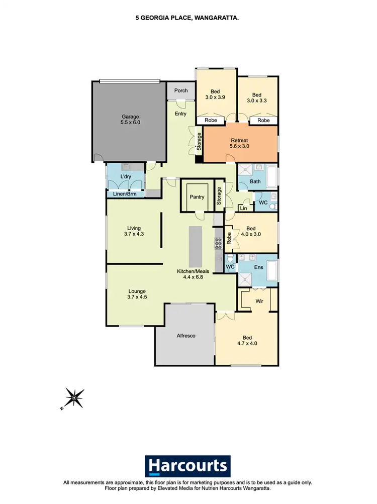Floorplan of Homely house listing, 5 Georgia Place, Wangaratta VIC 3677