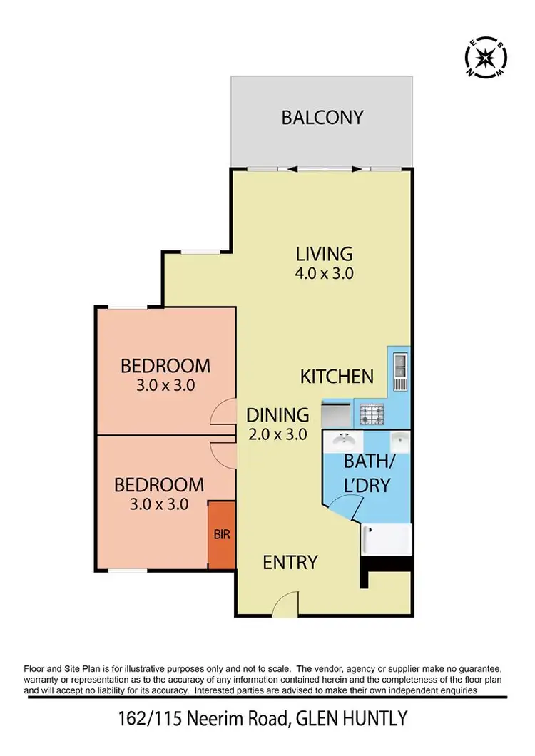 Floorplan of Homely apartment listing, 30/115 Neerim Road, Glen Huntly VIC 3163