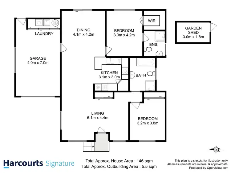 Floorplan of Homely unit listing, 3/130 Gordons Hill Road, Lindisfarne TAS 7015