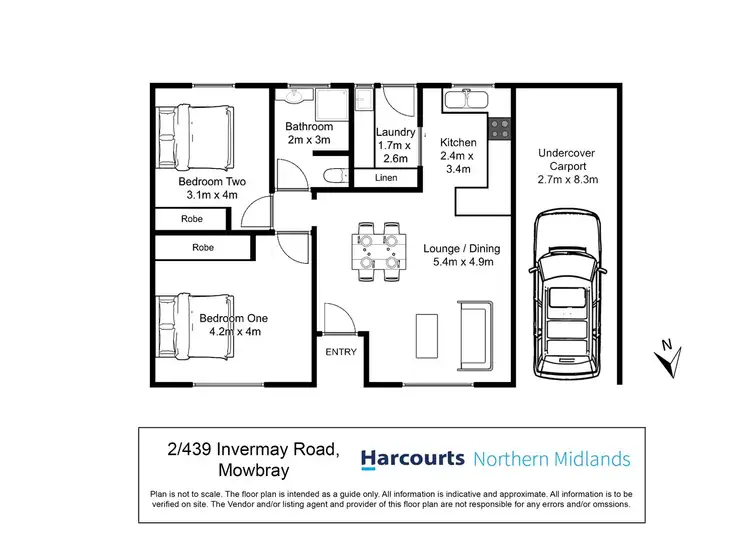 Floorplan of Homely unit listing, 2/439 Invermay Road, Mowbray TAS 7248