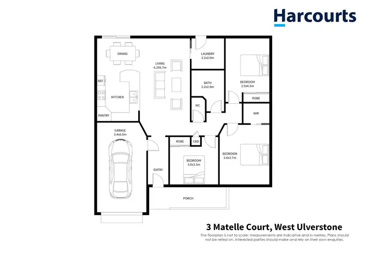 Floorplan of Homely unit listing, 3 Matelle Crt, West Ulverstone TAS 7315