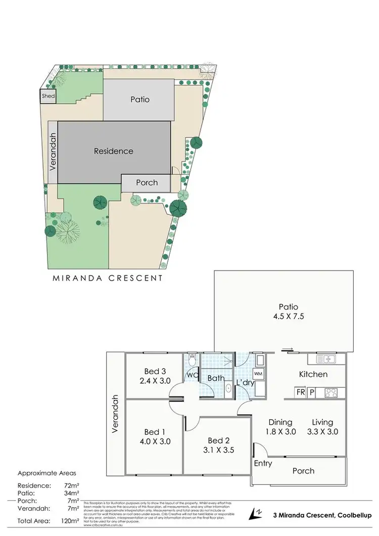 Floorplan of Homely house listing, 3 Miranda Crescent, Coolbellup WA 6163