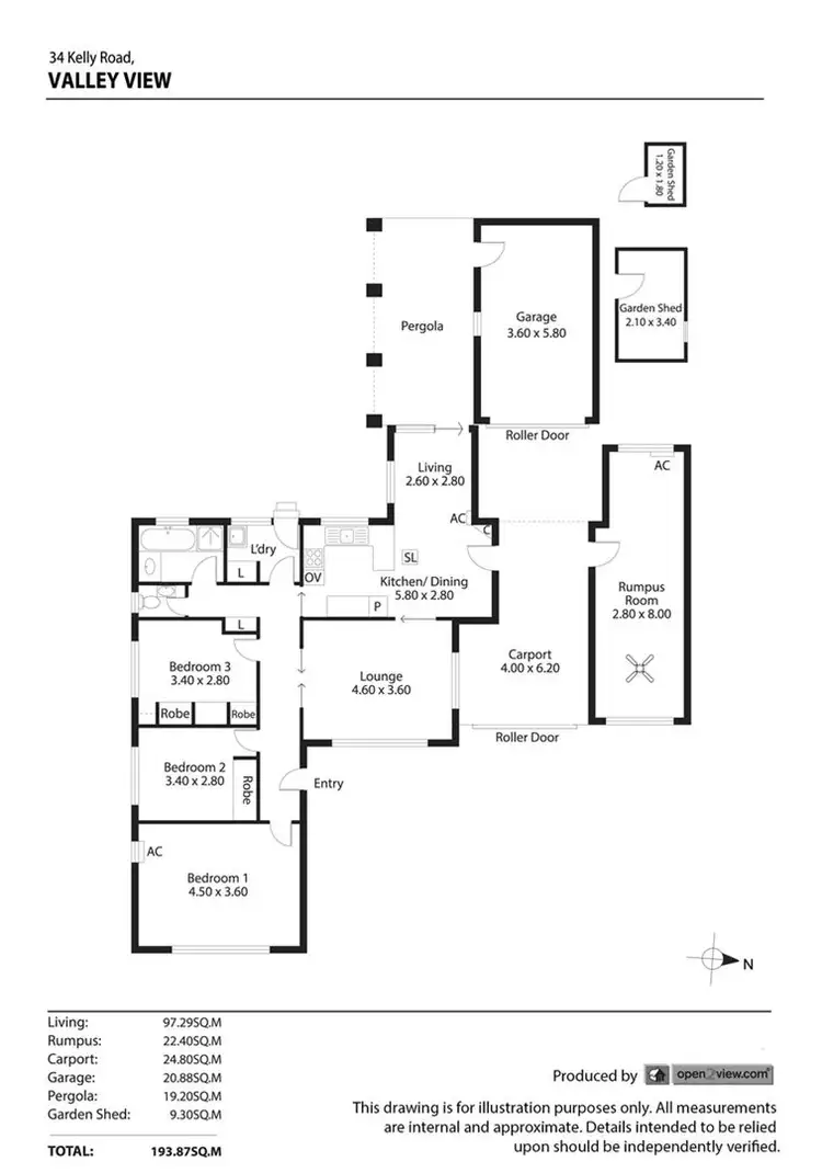Floorplan of Homely house listing, 34 Kelly Road, Valley View SA 5093