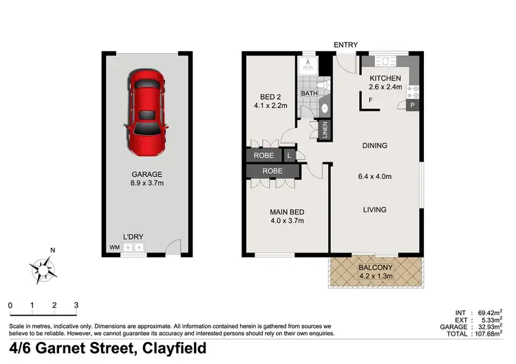 Floorplan of Homely unit listing, 4/6 Garnet, Clayfield QLD 4011
