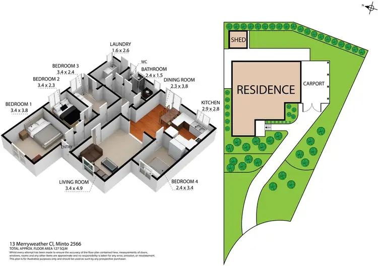 Floorplan of Homely house listing, 13 Merryweather Close, Minto NSW 2566