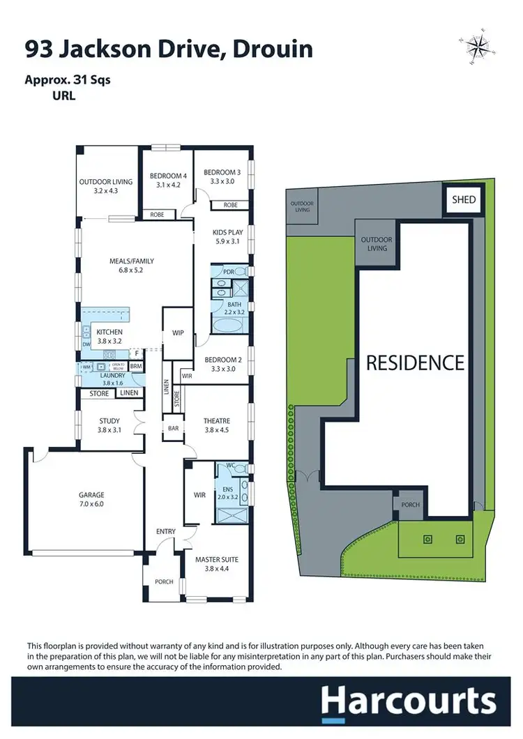 Floorplan of Homely house listing, 93 Jackson Drive, Drouin VIC 3818