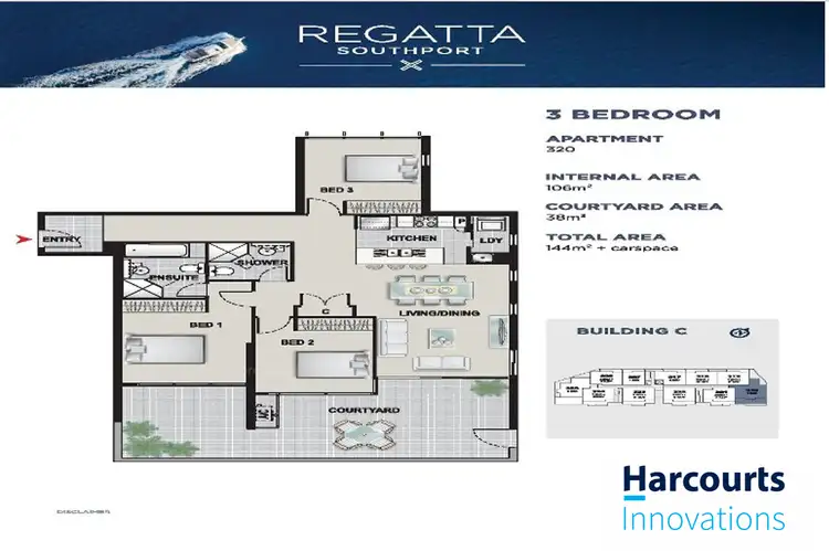 Floorplan of Homely unit listing, 320/6 Aqua Street, Southport QLD 4215