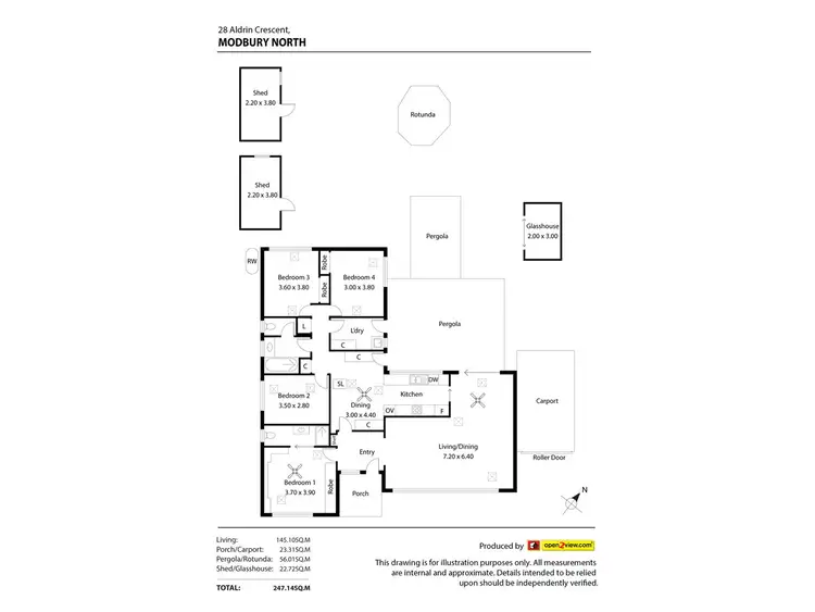 Floorplan of Homely house listing, 28 Aldrin Crescent, Modbury North SA 5092
