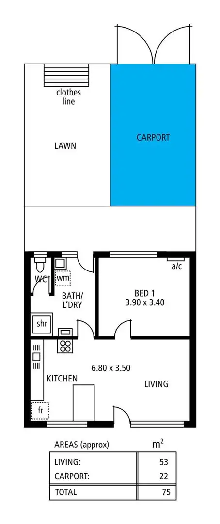 Floorplan of Homely unit listing, 3/7 Todd Avenue, Murray Bridge SA 5253