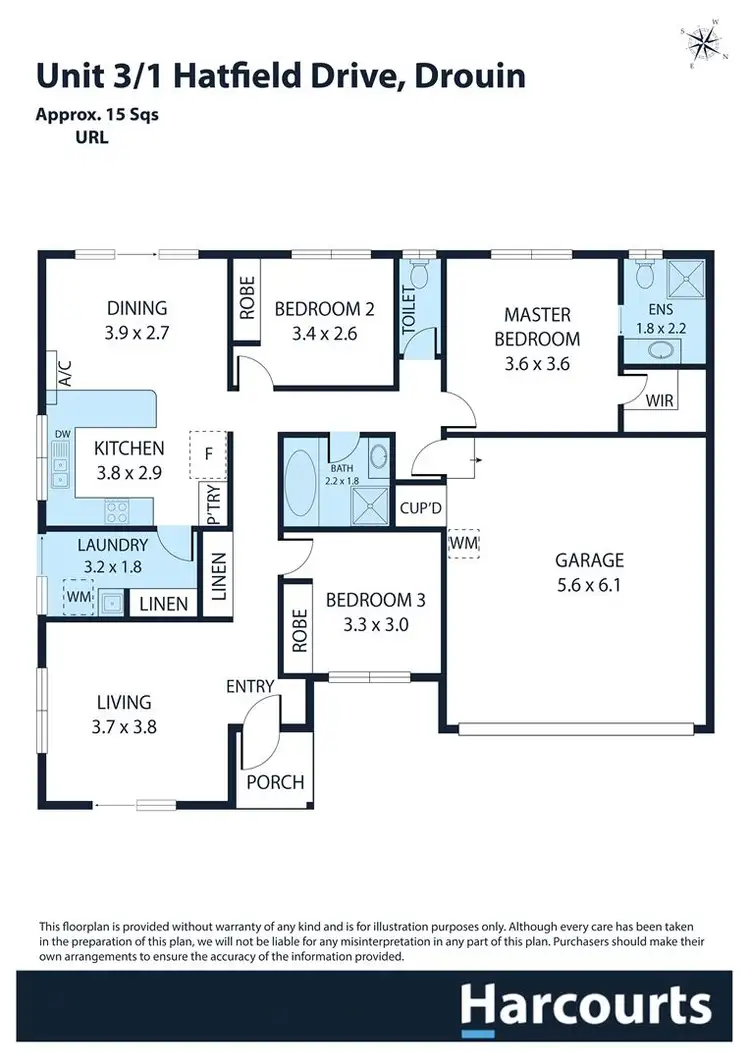 Floorplan of Homely unit listing, 3/1 Hatfield Drive, Drouin VIC 3818