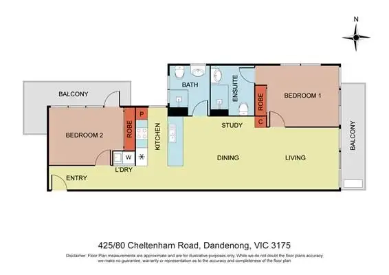 Floorplan of Homely apartment listing, 425/80 Cheltenham Road, Dandenong VIC 3175