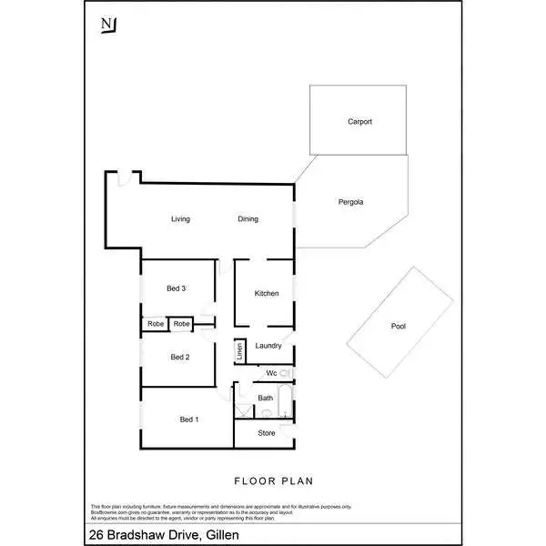 Floorplan of Homely house listing, 26 Bradshaw Drive, Gillen NT 870
