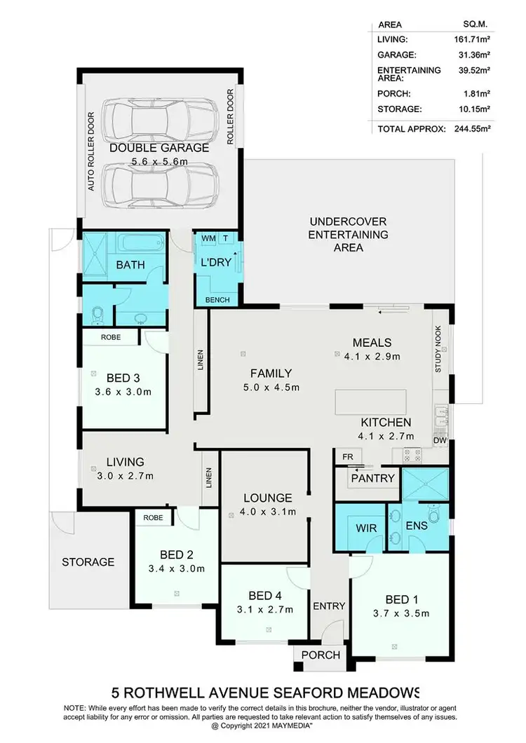 Floorplan of Homely house listing, 5 Rothwell Avenue, Seaford Meadows SA 5169