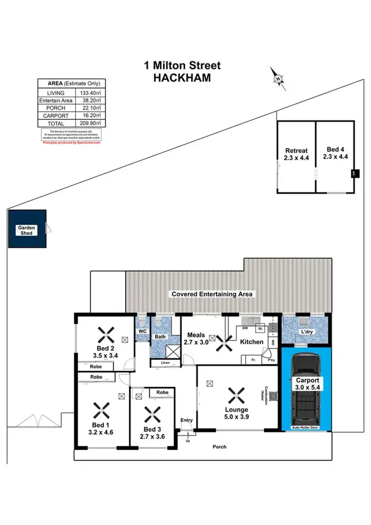 Floorplan of Homely house listing, 1 Milton St, Hackham SA 5163