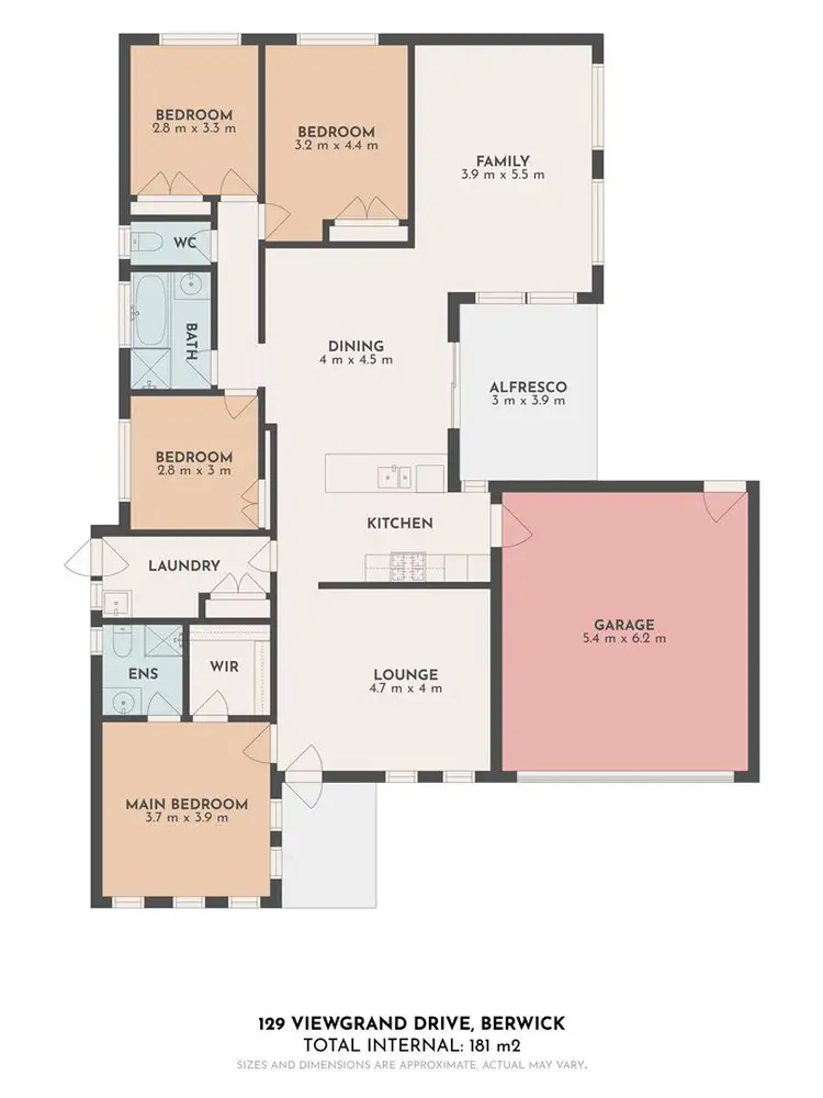 Floorplan of Homely house listing, 129 Viewgrand Drive, Berwick VIC 3806