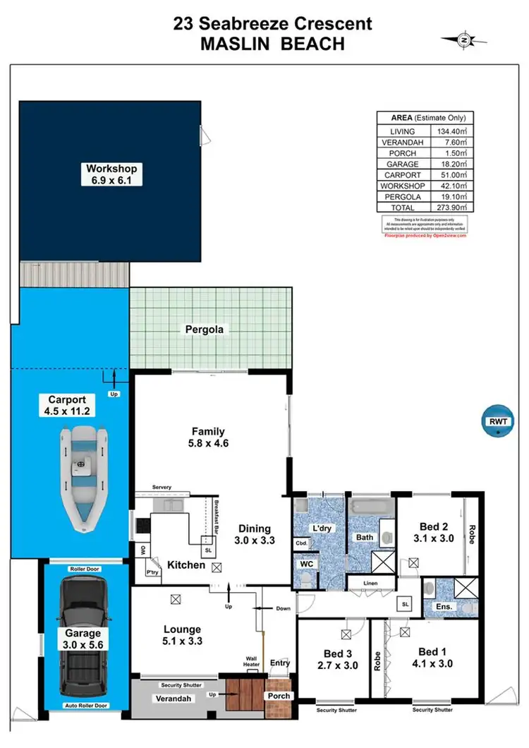 Floorplan of Homely house listing, 23 Seabreeze Cr, Maslin Beach SA 5170