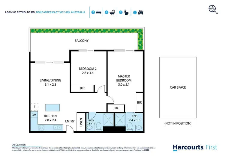Floorplan of Homely apartment listing, LG01/180 Reynolds Road, Doncaster East VIC 3109